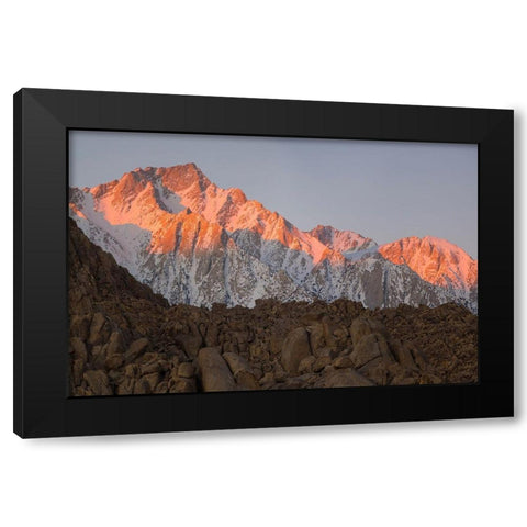 California Lone Pine-Alabama Hills with the eastern Sierra Nevada-Lone Pine Peak Black Modern Wood Framed Art Print by Wild, Jamie and Judy