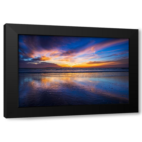 Sunset over the Channel Islands-Ventura-California-USA Black Modern Wood Framed Art Print by Bishop, Russ