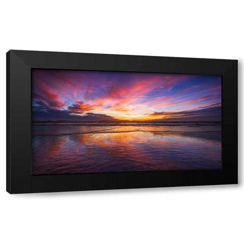 Sunset over the Channel Islands-Ventura-California-USA Black Modern Wood Framed Art Print by Bishop, Russ