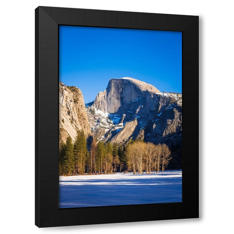 Afternoon light on Half Dome in winter-Yosemite National Park-California-USA Black Modern Wood Framed Art Print by Bishop, Russ