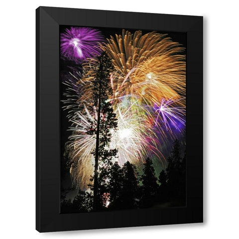 CO, Frisco Spectacular July 4th fireworks Black Modern Wood Framed Art Print by Lord, Fred