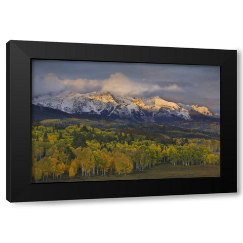 CO, Rocky Mts Sunrise over the Sneffels Range Black Modern Wood Framed Art Print by Grall, Don