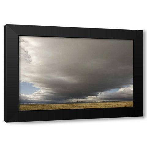 CO, North Park Storm clouds sweep across plain Black Modern Wood Framed Art Print by Grall, Don