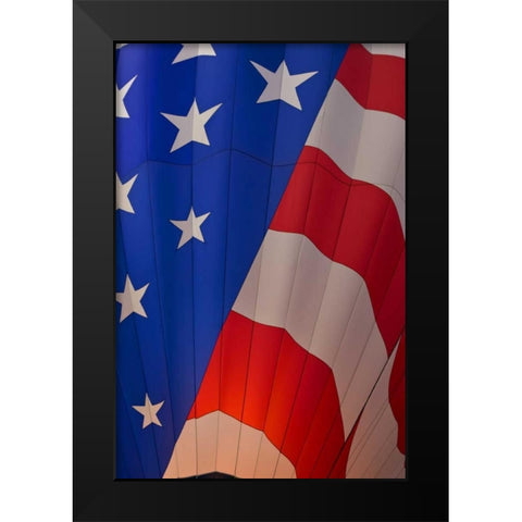 CO, Colorado Springs, A hot air balloon inflates Black Modern Wood Framed Art Print by Grall, Don