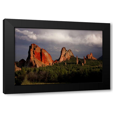 CO, Garden of the Gods Sandstone formations Black Modern Wood Framed Art Print with Double Matting by Grall, Don
