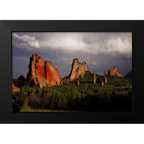 CO, Garden of the Gods Sandstone formations Black Modern Wood Framed Art Print by Grall, Don