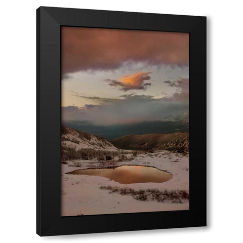CO, Cottonwood Pass Sunset on alpine tarn Black Modern Wood Framed Art Print with Double Matting by Grall, Don