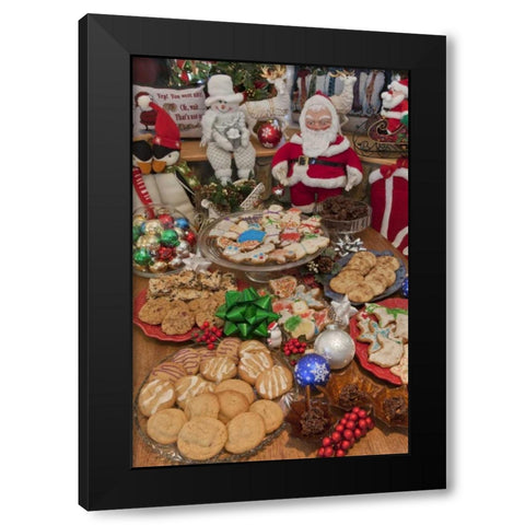 CO, Woodland Park Festive cookies during holiday Black Modern Wood Framed Art Print with Double Matting by Grall, Don