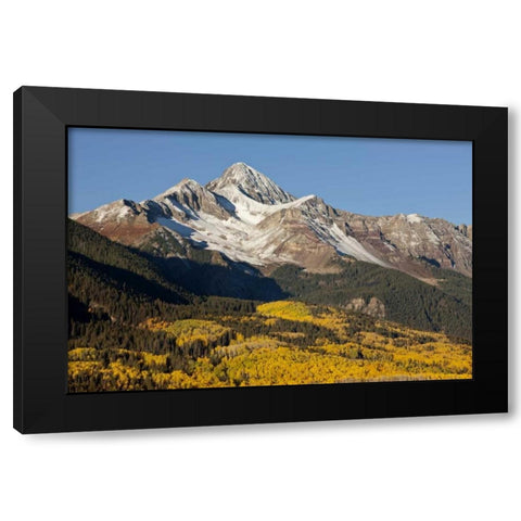 Colorado, San Juan Mts Wilson Peak in autumn Black Modern Wood Framed Art Print with Double Matting by Grall, Don