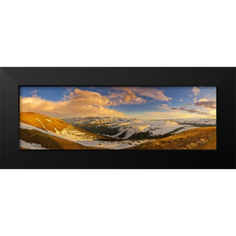 CO, Rocky Mts Overlook from Trail Ridge Road Black Modern Wood Framed Art Print by Lord, Fred