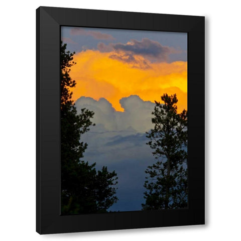 CO, Frisco Thunderstorm over the Rocky Mts Black Modern Wood Framed Art Print by Lord, Fred