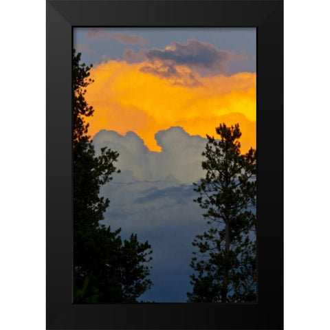 CO, Frisco Thunderstorm over the Rocky Mts Black Modern Wood Framed Art Print by Lord, Fred