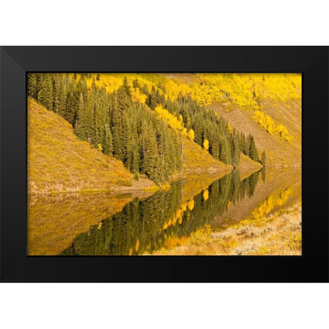 CO, Rocky Mts Autumn reflection on Long Lake Black Modern Wood Framed Art Print by Illg, Cathy and Gordon