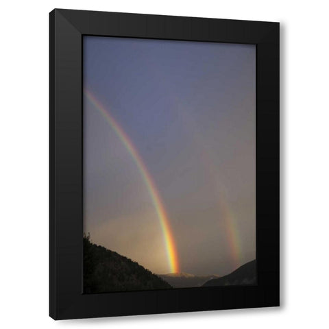 CO, Lake City A double rainbow over mountains Black Modern Wood Framed Art Print by Flaherty, Dennis