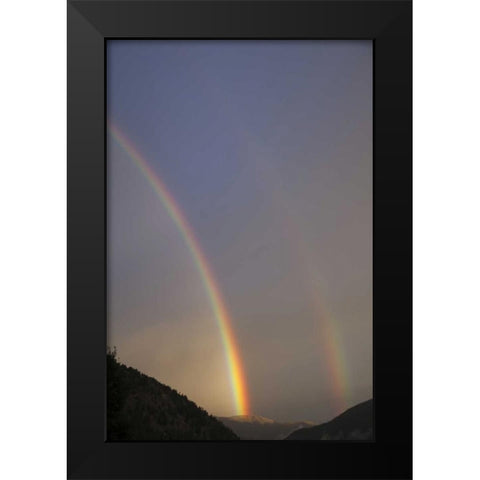 CO, Lake City A double rainbow over mountains Black Modern Wood Framed Art Print by Flaherty, Dennis
