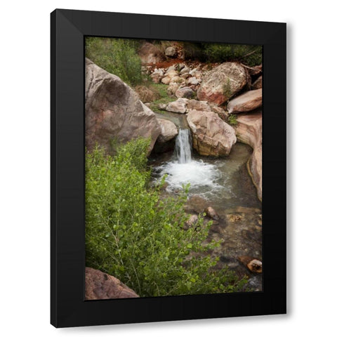 AZ, Grand Canyon, Deer Creek waterfall and pool Black Modern Wood Framed Art Print by Grall, Don