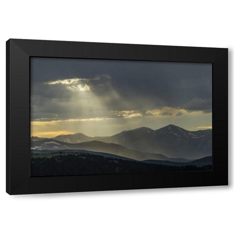 CO, Mt Evans Landscape of rain and God rays Black Modern Wood Framed Art Print with Double Matting by Illg, Cathy and Gordon