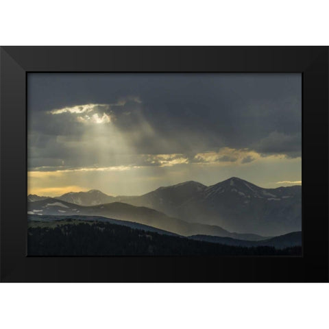 CO, Mt Evans Landscape of rain and God rays Black Modern Wood Framed Art Print by Illg, Cathy and Gordon
