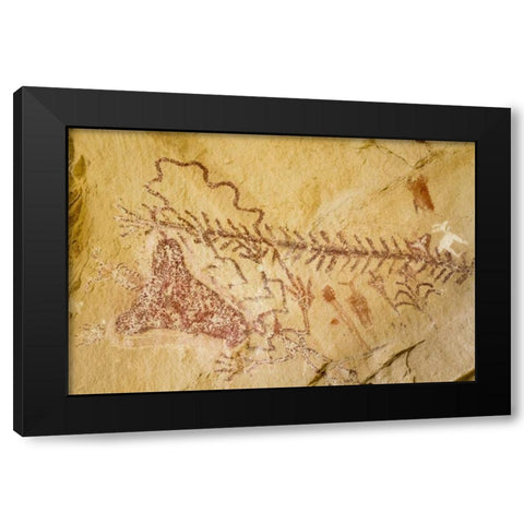 CO, Canyon Pintado Historic District, Pictographs Black Modern Wood Framed Art Print by Paulson, Don