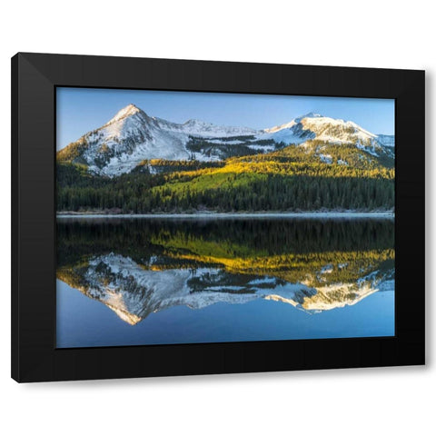 CO, East Beck Reflection in Lost Lake Slough Black Modern Wood Framed Art Print by Paulson, Don