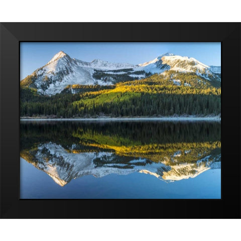 CO, East Beck Reflection in Lost Lake Slough Black Modern Wood Framed Art Print by Paulson, Don