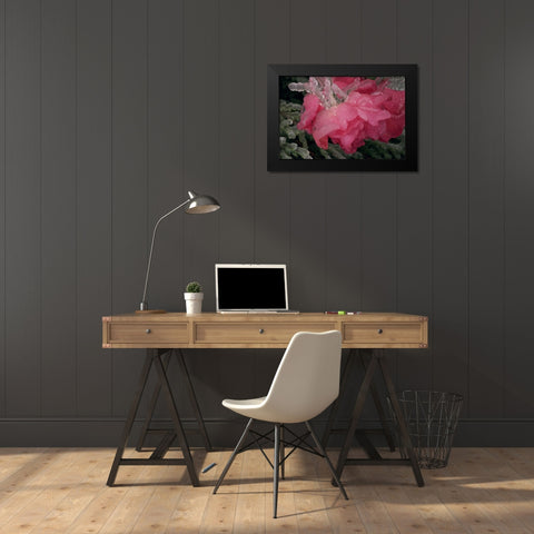 USA, Colorado, Lafayette Ice on pink rose Black Modern Wood Framed Art Print by Bush, Marie