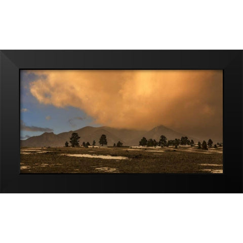 USA, Colorado, South Park A cloudy winter sunset Black Modern Wood Framed Art Print by Grall, Don