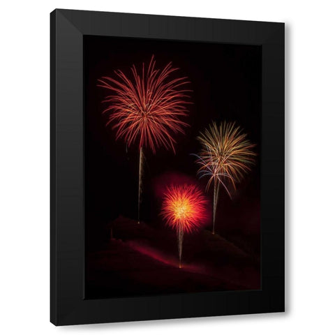 USA, Colorado, Salida July 4th fireworks display Black Modern Wood Framed Art Print by Grall, Don