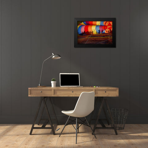 CO, Colorado Springs Hot air balloon Festival Black Modern Wood Framed Art Print by Grall, Don