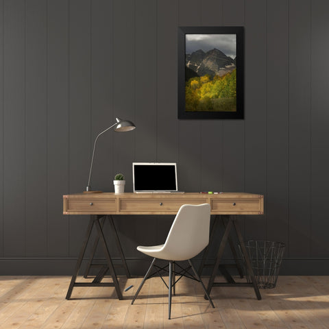 Colorado Storm over Maroon Bells peaks Black Modern Wood Framed Art Print by Grall, Don