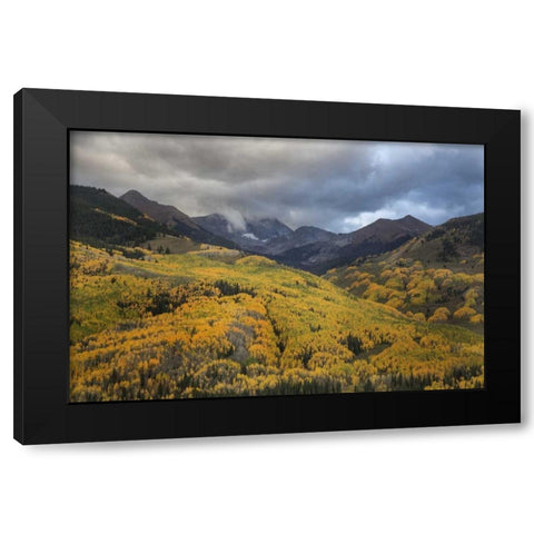 CO, White River NF, Capitol Peak Valley Storm Black Modern Wood Framed Art Print with Double Matting by Grall, Don