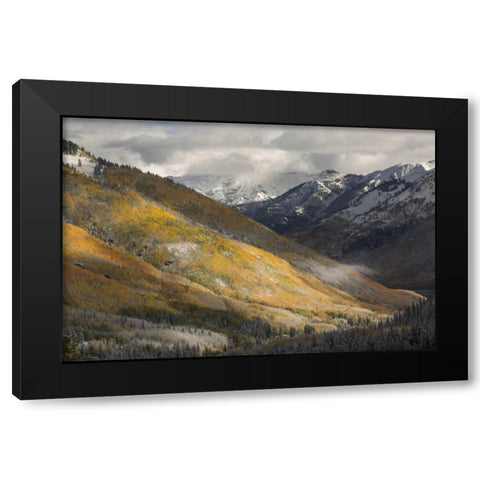 CO, San Juan Mts Red Mountain Pass after snow Black Modern Wood Framed Art Print by Grall, Don