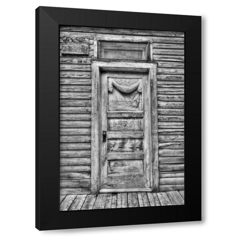 Colorado, St Elmo Weathered door in building Black Modern Wood Framed Art Print with Double Matting by Flaherty, Dennis