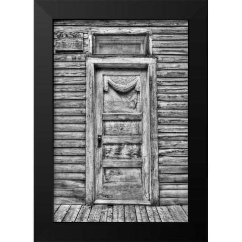 Colorado, St Elmo Weathered door in building Black Modern Wood Framed Art Print by Flaherty, Dennis