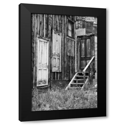 Colorado, St Elmo Weathered doors in building Black Modern Wood Framed Art Print by Flaherty, Dennis