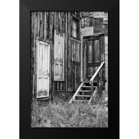 Colorado, St Elmo Weathered doors in building Black Modern Wood Framed Art Print by Flaherty, Dennis