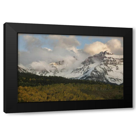 CO, Sneffels Range Cloud over mountain landscape Black Modern Wood Framed Art Print with Double Matting by Grall, Don