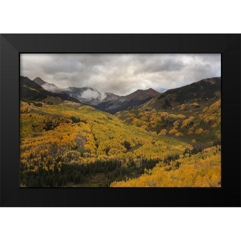 CO, White River NF, Capitol Peak Valley Storm Black Modern Wood Framed Art Print by Grall, Don