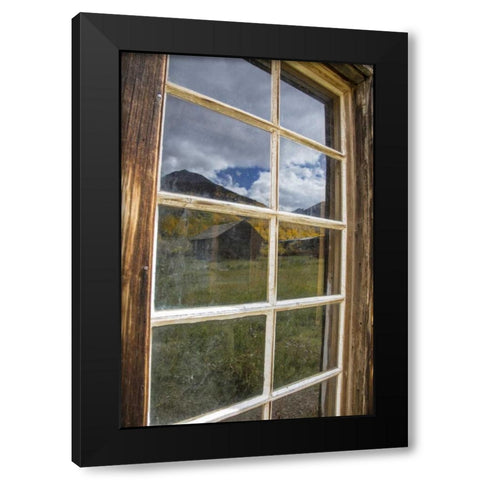 CO, Ashcroft Abandoned mining cabin window Black Modern Wood Framed Art Print by Grall, Don