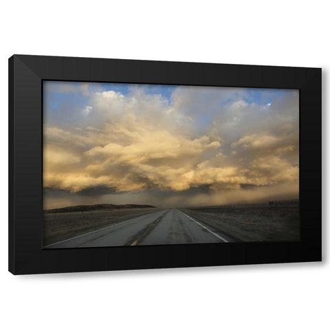 CO, Storm clouds at sunrise above South Park Black Modern Wood Framed Art Print by Grall, Don