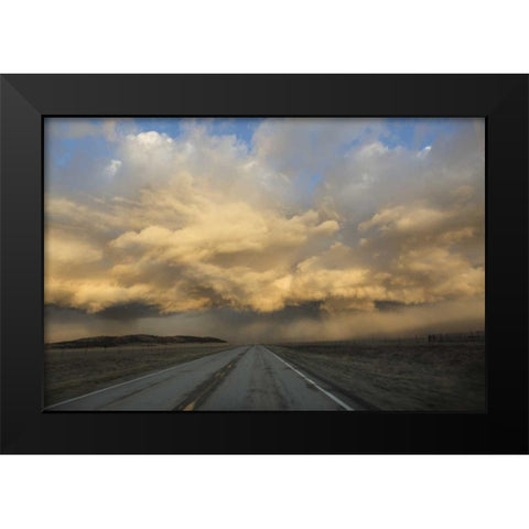 CO, Storm clouds at sunrise above South Park Black Modern Wood Framed Art Print by Grall, Don