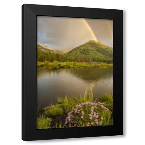 CO, Gunnison NF Rainbows over Slate River Valley Black Modern Wood Framed Art Print with Double Matting by Illg, Cathy and Gordon