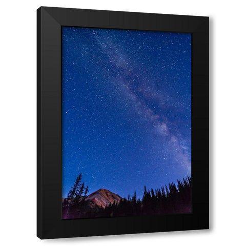 Colorado-San Juan Mountains Milky Way and Red Mountain Peak  Black Modern Wood Framed Art Print by Jaynes Gallery