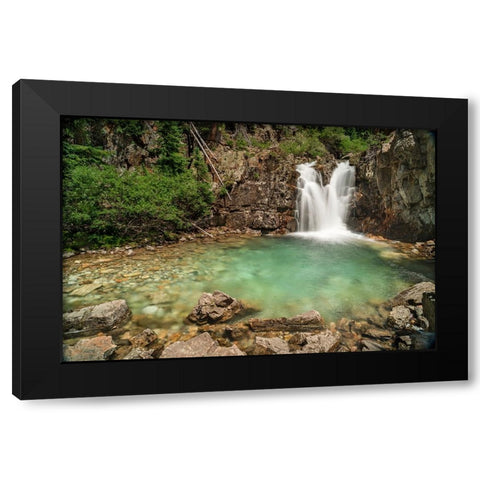 USA-Colorado-Gunnison National Forest Waterfall and pool on Crystal River Black Modern Wood Framed Art Print by Jaynes Gallery