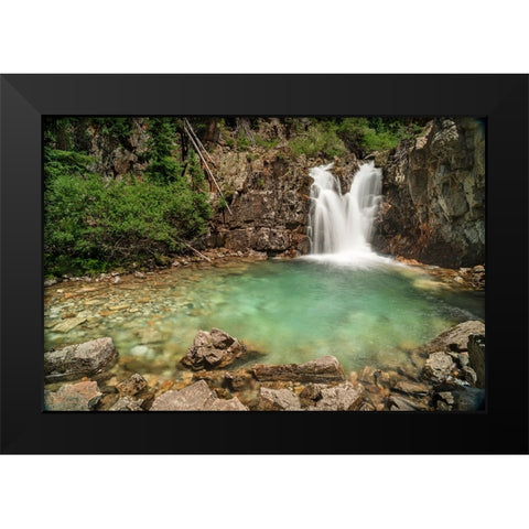 USA-Colorado-Gunnison National Forest Waterfall and pool on Crystal River Black Modern Wood Framed Art Print by Jaynes Gallery