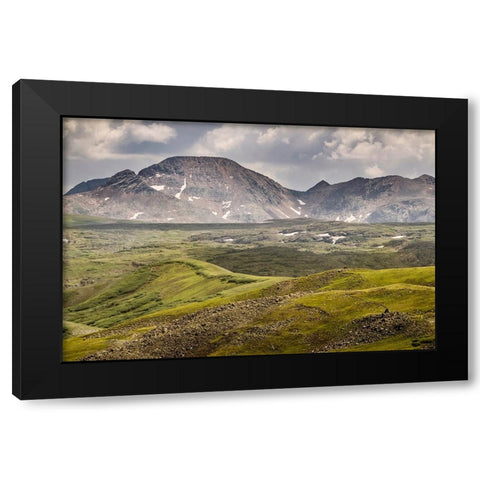 USA-Colorado-Weminuche Wilderness Mountain and valley landscape Black Modern Wood Framed Art Print with Double Matting by Jaynes Gallery