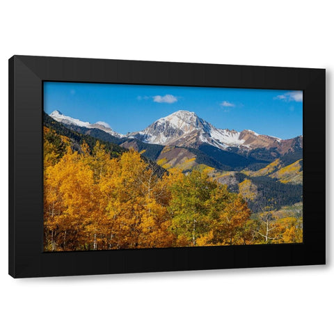 Maroon Bells-Snowmass Wilderness in October Black Modern Wood Framed Art Print by Ostrowitz, Mallorie