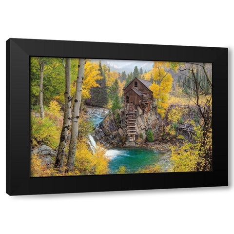 Fall at the Crystal Mill near Marble-Colorado in the Rocky Mountains Black Modern Wood Framed Art Print with Double Matting by SMO