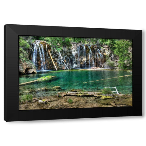 Lush and beautiful hanging lake near Glenwood springs in the Colorado Rocky Mountains Black Modern Wood Framed Art Print with Double Matting by SMO