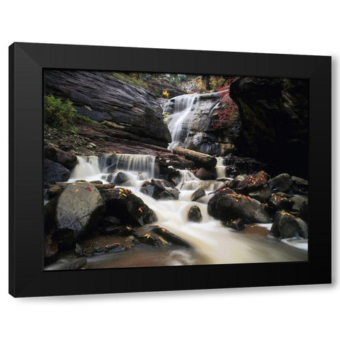 Hayes Creek Falls in Colorado Rocky Mountains near Redstone Black Modern Wood Framed Art Print by SMO